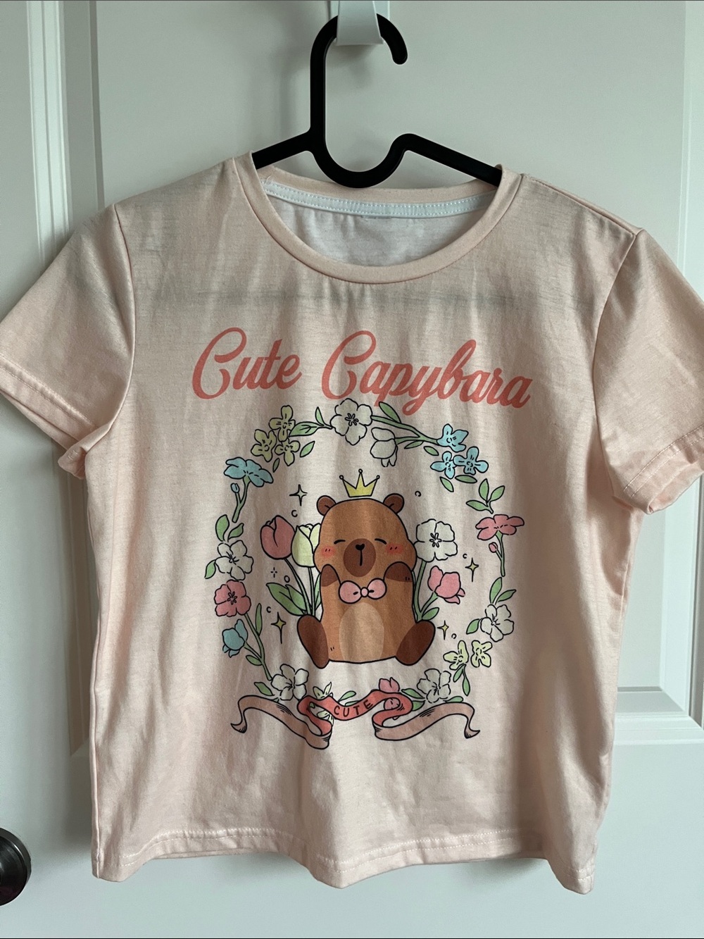 Source Unknown Pink Capybara Graphic Tee for Kids